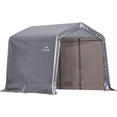 Abri de jardin ShelterLogic 240x240x240 cm – Bâche polyéthylène 210g/m² résistante aux UV – Armature acier avec stabilisateurs 3X – Montage rapide (1/7)