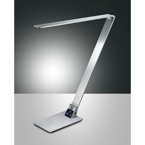 Fabas Luce Wasp Lámpara de mesa LED integrada Vidrio de aluminio cepillado (1/2)