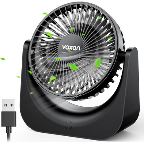 Ventilateur USB, Ventilateur de Bureau, Ventilateur Silencieux Portable, Mini Ventilateur Puissant, Ventilateur de Table à 5 Vitesses, Ventilateur Bureau pour Maison Chambre Voiture Bureau (1/5)