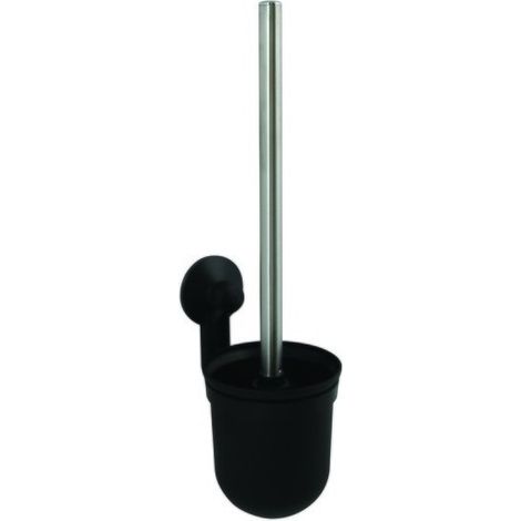 Escobillero con soporte de pared para fijación PP ABS y PVC Súper ventosas Negro mate MSV