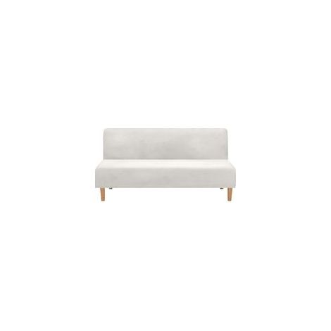 Copridivano convertibile senza braccioli, in velluto elasticizzato, spesso, morbido e confortevole, per divano letto e divano letto pieghevole (velluto beige spesso)