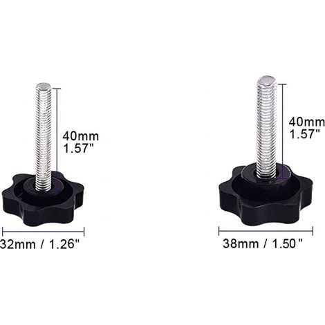 Lot de 12 vis moletées et à ailettes M6 x 40 mm M8 x 40 mm, vis moletées M8, vis à poignée étoile en acier galvanisé avec poignée, résistantes à la rouille, idéales pour meubles, machines et (1/5)