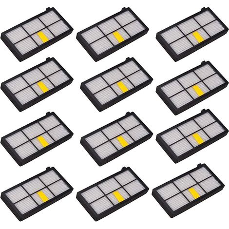 Paquete de 12 filtros HEPA para aspiradoras robot Roomba de las series 800, 900, 860, 870, 871, 880, 960 y 980. (1/5)
