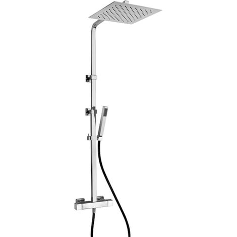 Colonna doccia Jacuzzi rubinetteria Glint 96 soffione 25x25 cm con miscelatore termostatico ottone cromato 0IQ00199JA06 (1/2)