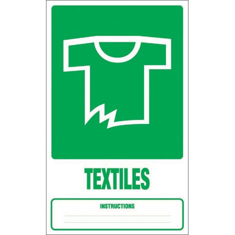 Panneau Dechets textiles - Rigide 330x200mm - 4000664
