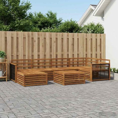 vidaXL Outdoor Sofa Set 7 pcs Natural (1/5)