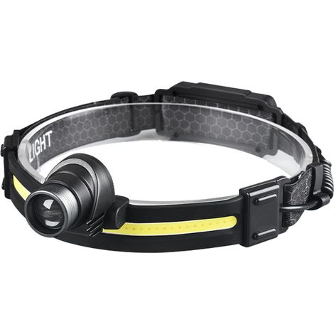 Lampe frontale multifonctionnelle COB, lampe frontale de pêche à induction pour la course nocturne en silicone, 1 unité (1/5)