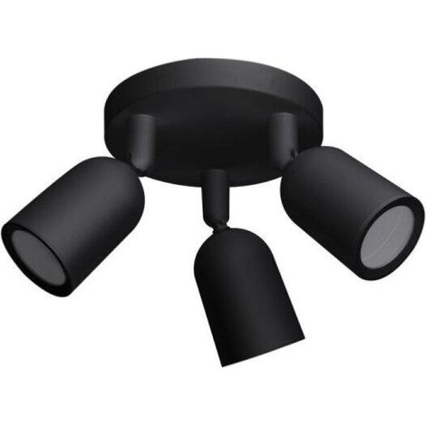 Spot LED en saillie Triple Orientable NOIR pour ampoule GU10 - S