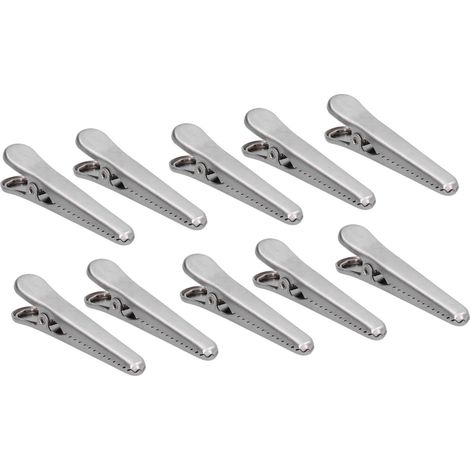 10 Stück Edelstahl-Verschlussclips für Kaffeetüten, Lebensmittelbeutel und andere Lebensmittelbeutel, multifunktionales Küchenwerkzeug, 8 cm (1/5)