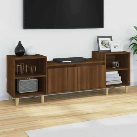 vidaXL Meuble TV Chêne marron 160x35x55 cm Bois d'ingénierie (1/5)