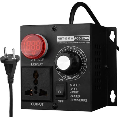 Drehzahlregler für 220V AC 10A 4000W Motoren, DC-51 Motorregler, Drehzahlregler, Spannungsregler, Lüfterdrehzahlregler für Winkelschleifer und Gebläse (1/5)