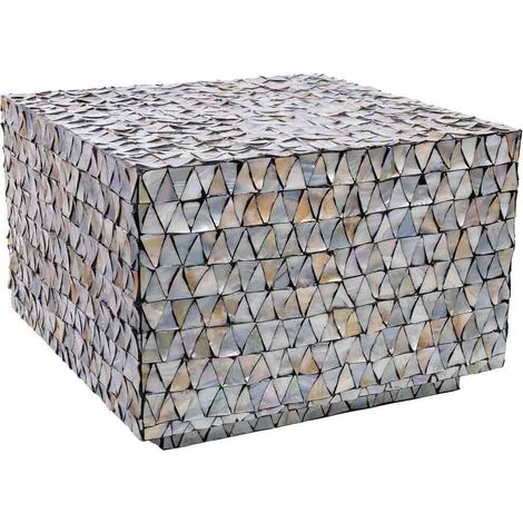 Mesa de centro de madera y madreperla gris 65x65x45h cm (1/5)