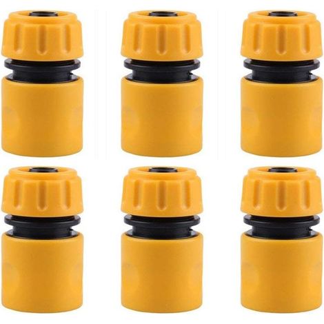 6 raccords en plastique pour tuyau d'arrosage 1/2", adaptateurs de raccord rapide pour tuyaux d'arrosage (1/4)