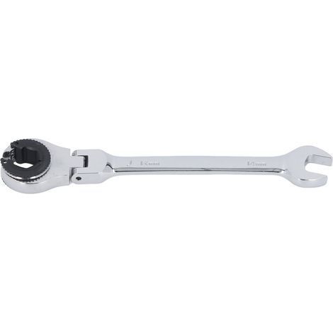 Clé à écrou évasé de 14mm 7.5 pouces, extrémité ouverte, cliquet à 72 dents, tête Flexible pour frein à carburant, lignes AC, Angle réglable (1/5)