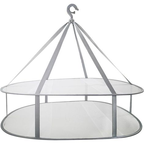 Secador de suéteres colgante, percha de malla plegable de 2 niveles para suéteres, prendas delicadas y trajes de baño. (1/5)