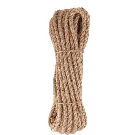 Corde Jute 8mm 10m - Fibres Naturelles de Chanvre - Pour Artisanat, Jardinage et Décoration - Écologique et Polyvalente (1/5)