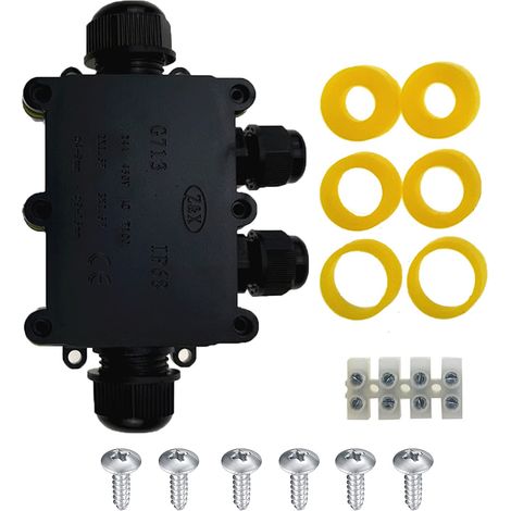 Boîte de jonction étanche IP68, connecteurs de câbles électriques extérieurs à 4 voies, presse-étoupe PG9, connecteur de câble externe, connecteur de fil pour câble de Ø 4 mm à 15 mm de diamètre (1/5)