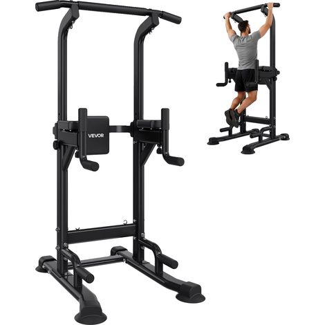 VEVOR Klimmzugstange, 150 kg, Dip-Station, stabiler H-Fuß, verstellbare Stütze, multifunktionales All-in-One-Gerät, ohne Verlängerungsfunktion (1/2)