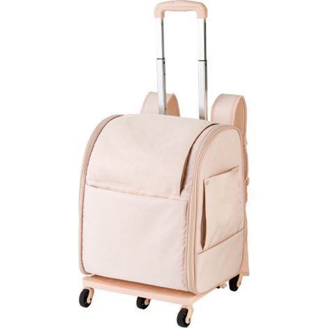 Sac de voyage pour animaux de compagnie, porte-chien Portable multifonctionnel respirant pour chariot de voyage en plein air rose (1/5)