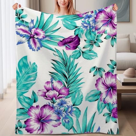 Couverture de lit en polaire, jeté doux et chaud pour le printemps, légère et luxueuse en microfibre de polyester, décoration pour chambre et salon, excellent cadeau pour lui et elle,6080 pouces (1/4)