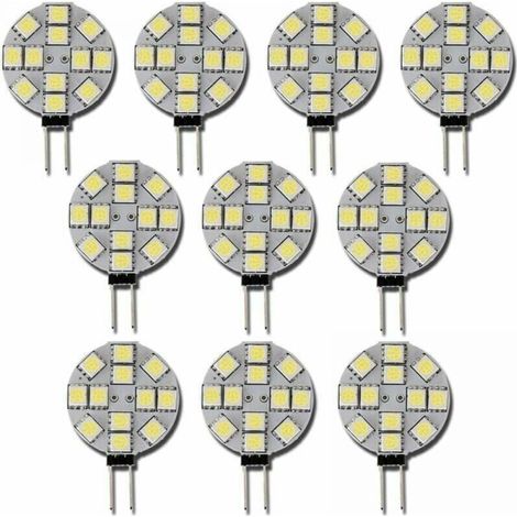 10 G4 DC 12V nicht dimmbare LED-Lampen, Weiß (6000K), Ersatz für 20W-Halogenlampen, für Küche, Wohnmobil, Wohnwagen, Boot