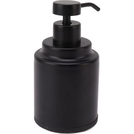 Seifenspender aus Edelstahl, manuelle Flüssigkeitspumpe, Druckflasche für Shampoo, Duschgel, Lotion, schwarz, rund, 300 ml (1/5)