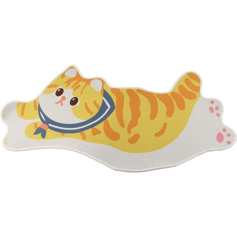 Tapis d'intérieur confortable à motif chat, grande taille, décoration pour la maison ou le bureau, chat roux, 50 x 80 cm / 19,69 x 31,5 pouces (1/5)