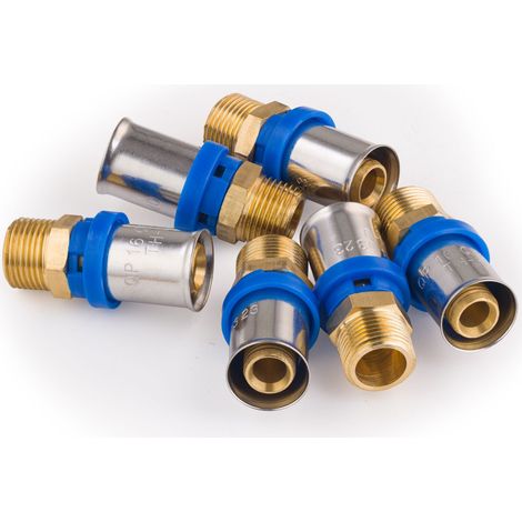 Racores Macho Multicapa a Prensar QUICK PLOMBERIE - Ø16 Macho 3/8 x6 unidades