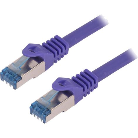 Cable reseau RJ45 male S-FTP Cat 6a violet- 10m
