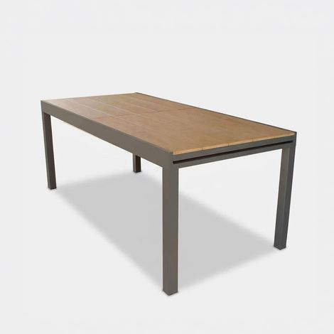 Table de jardin extensible en aluminium et polywood 160/240x95 Cayman - Taupe (1/5)