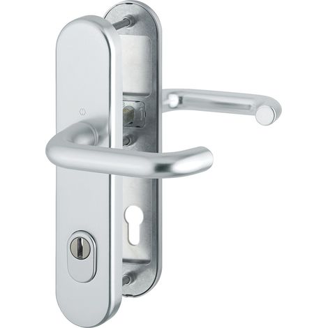 HOPPE Drückergarnitur PARIS - DIN 92mm, silber, PZ für TS 77-82mm, m. KZS