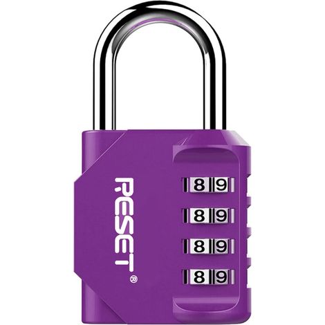 Cadenas Violet à Combinaison de 4 Chiffres, Idéal pour École, Gym, Casiers Sportifs, Clôtures, Boîtes à Outils, Portails et Valises (1/5)