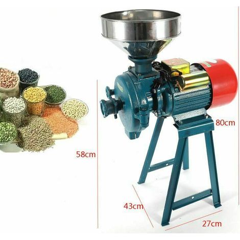 220V Trigo Arroz Molinillo Eléctrico 2.2KW Molino de Cereales + 1x Embudo (1/5)