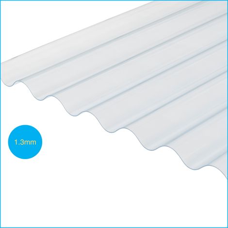 Solstice 3" PVC Corrugated Heavy Duty Sheeting Clear 2125mm x 762mm x 1.3mm