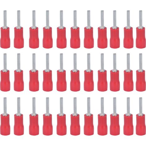 100 cosses isolées à sertir pour tubes ronds, connecteurs à sertir pour fils AWG 22-16 (1/5)