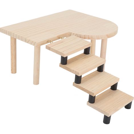 Plateforme en bois avec escalier pour hamsters - Plateforme exquise, saine et mignonne pour petits animaux de compagnie tels que hamsters et cochons d'Inde. (1/5)