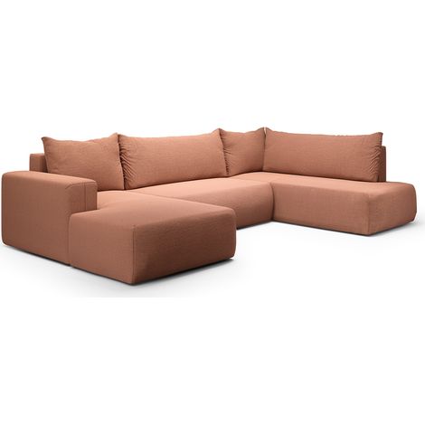 U-Sofa 5-sitzig umbaubar Truhe Bliss Kupfer