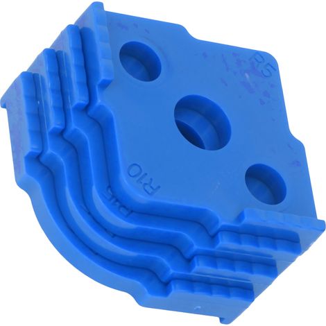 Gabarit de rayon de 4 pièces pour défonceuse, en ABS résistant à l'usure, pour le travail du bois. Gabarit d'angle demi-arrondi bleu. (1/5)