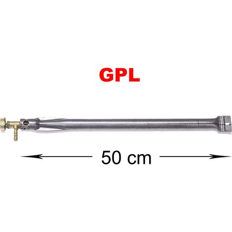 Fonderia Bongiovanni – Bruleur à gaz GPL 50 cm pour barbecue – Robinet laiton – Compatible grilles fonte et pierres ollaires – Longueur 50 cm
