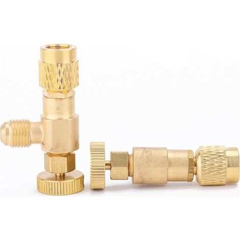 2 Pièces Vanne de Refroidissement de Climatisation Soupape de Sécurité R410A R22 Soupape de Sécurité Liquide Adaptateur pour Vanne de Régulation de Réfrigérant pour Vannes de Débit de Climatisation