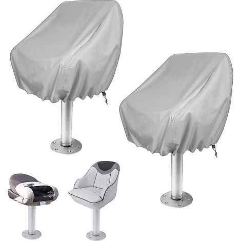 Lot de 2 housses imperméables d'extérieur compatibles avec les bases de ponton, les sièges de capitaine, les bancs de bateau et les chaises en tissu Oxford - parfaites (1/5)
