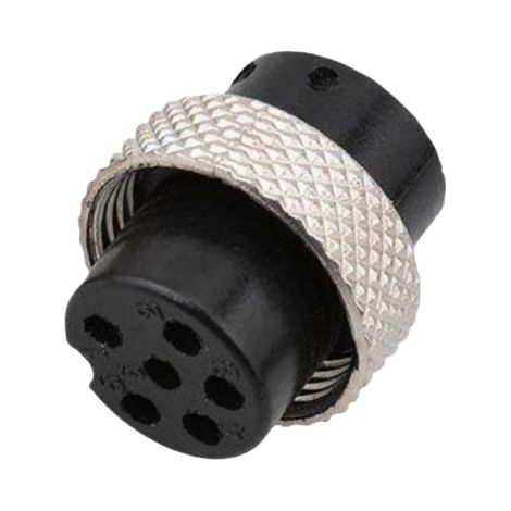Connecteur femelle aéronautique GX16 moulé par injection, 2, 3, 4, 5, 6, 7, 8 ou 9 conducteurs. Connecteur femelle simple M16GX16-6 conducteurs moulé par injection. (1/2)