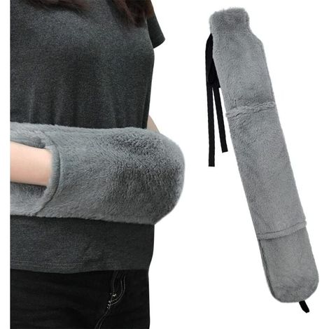 Bouillotte Eau Chaude Longue, 2L Grande Bouillotte, Bouillotte Longue avec Housses, Bouillotte Peluche, Longue Bouillotte Pour Réchauffer Cou Épaules dos Jambes