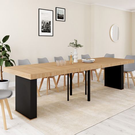 Consola extensible EDEN 14 personas 300 cm madera y negro