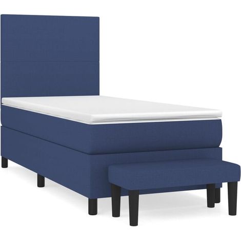 Cadre de lit en tissu, matelas inclus, bleu, 80 x 200 cm (1/5)