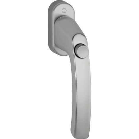 HOPPE 11780150 Maniglia per finestra LIÈGE – con bottone a pressione, VK 7 x 40, effetto acciaio inox, Color01, W108 x L96
