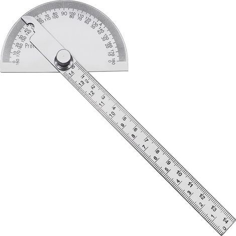 Eckenschieber aus Edelstahl 0-180° – Messlineal 140 mm – Ingenieurwerkzeug für Heimwerken und Bau (1/5)
