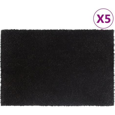 Fußmatten 5 Stk. Schwarz 40x60 cm Kokosfaser Getuftet