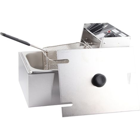 Friteuse Professionnelle Electrique 6L en Acier Inoxydable avec Panier et Contrôle de Température (1/4)