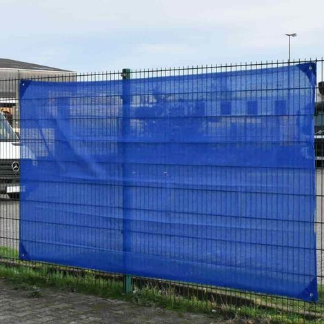 Bauzaunnetz blau 1,80m x 3,45m, Sichtschutznetz, Bauzaunblende (1/2)